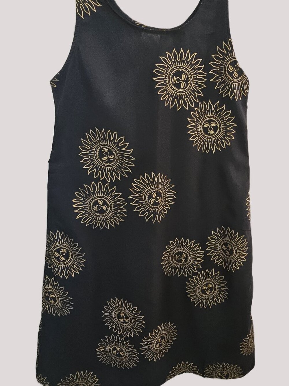 NISHI BLACK and GOLD BEACHWEAR with SUN MOTIF SIZE MEDIUM